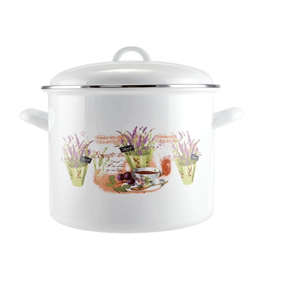 Smaltovaný hrniec s pokrievkou 8,6l Levandula